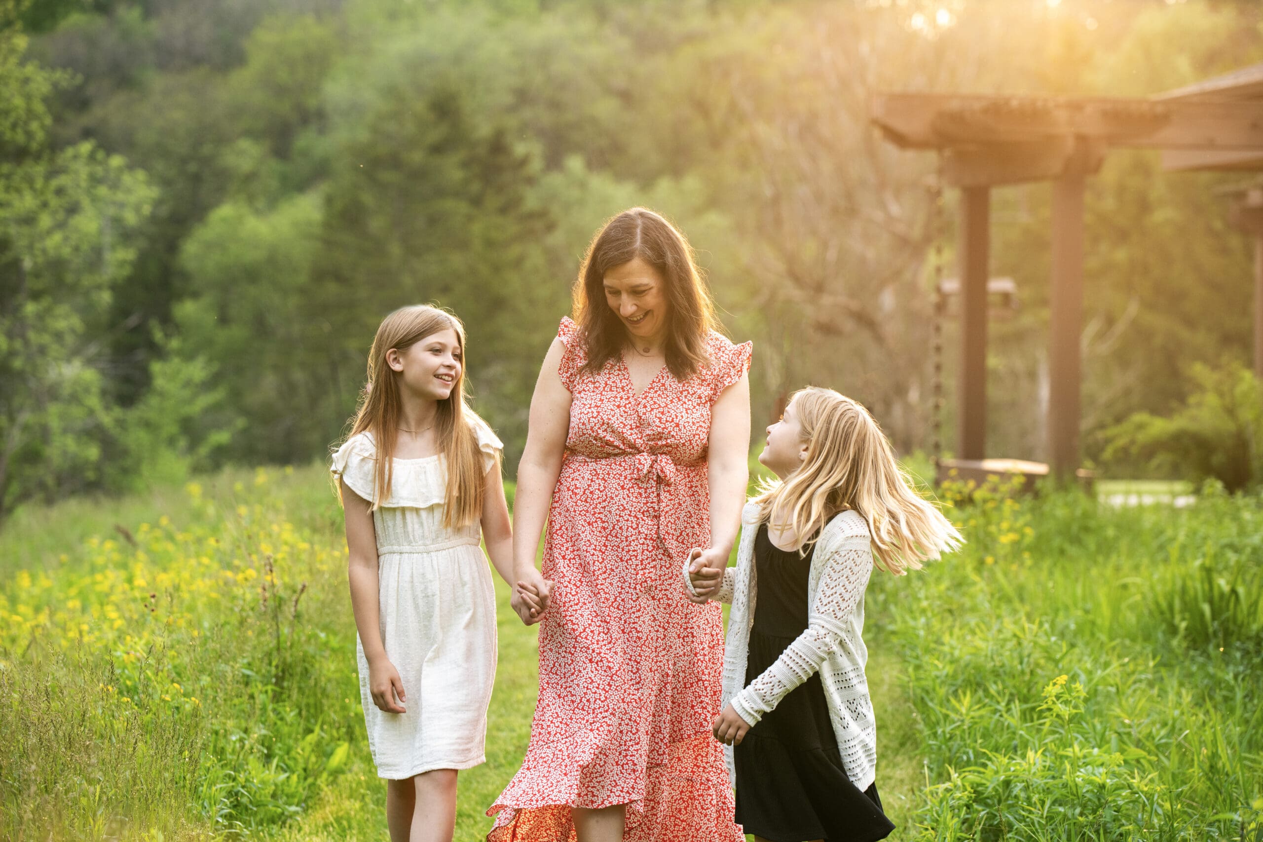 Soft textures and colors highlighted at a scenic family photo location in Wisconsin