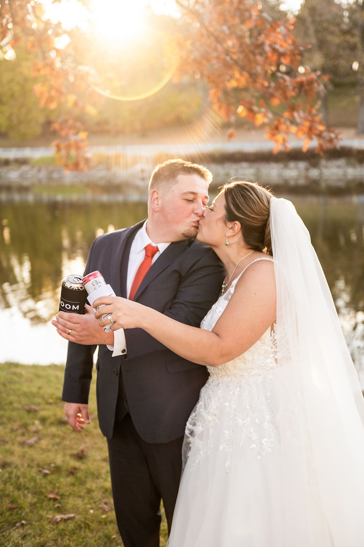 Oconomowoc bride and groom toasting