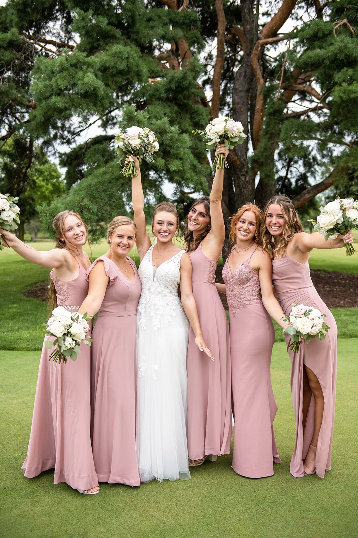 Bridesmaids celebrating together at the 1896 Room wedding venue