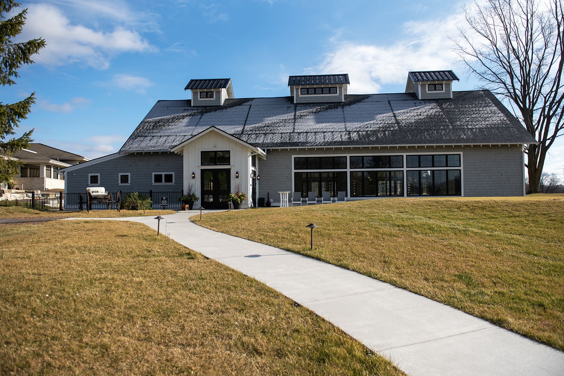 The outside of the Carriage House at Lac La Belle