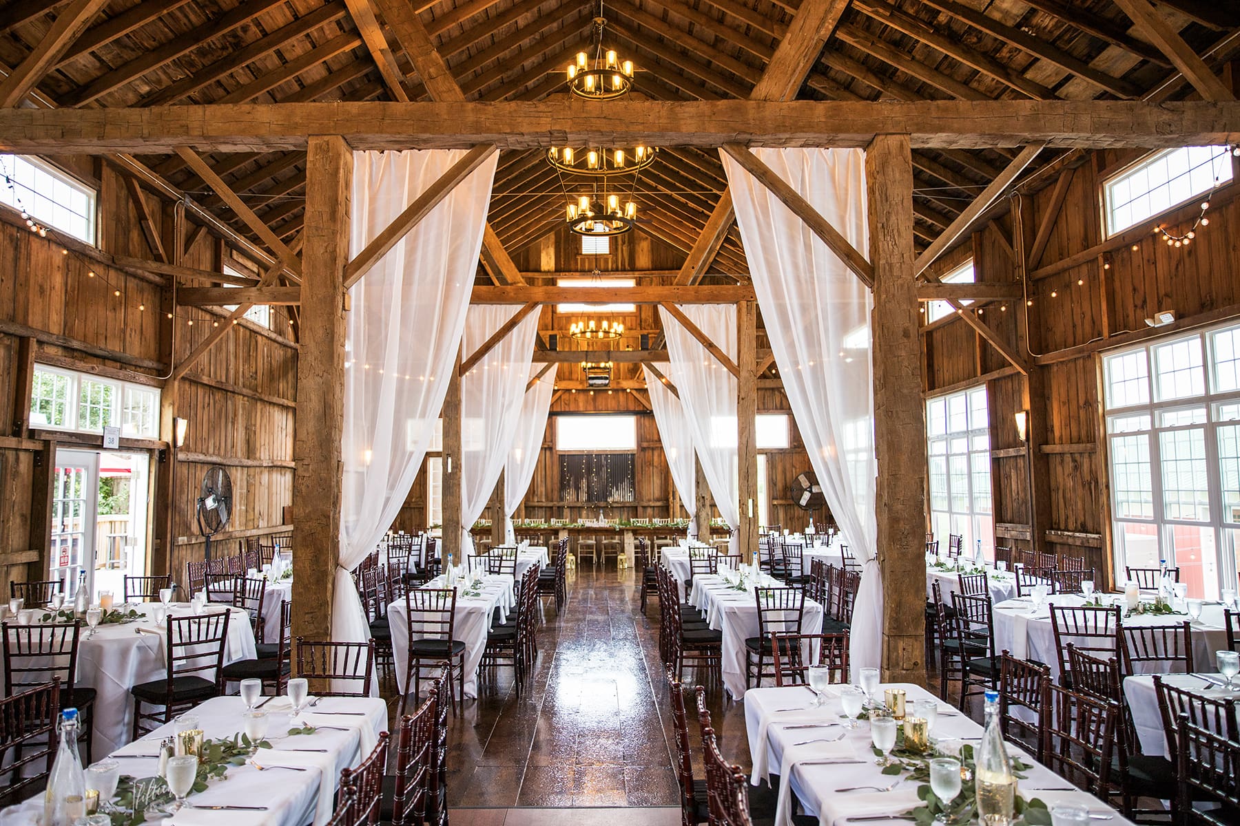 Ceremony space at Cupola Barn, a charming Southeast Wisconsin wedding venue