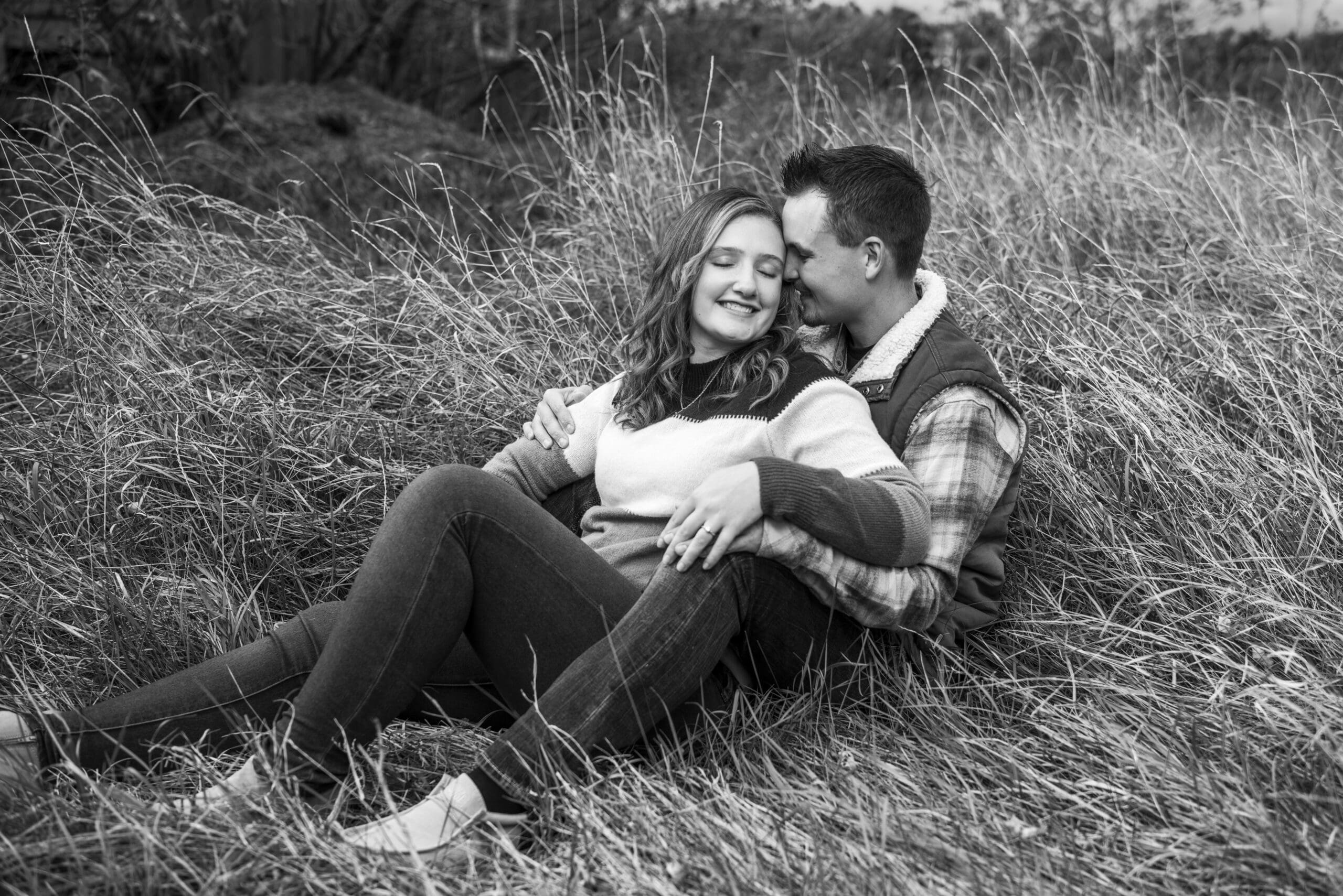 Outdoor engagement portrait in Waukesha County showcasing a natural setting
