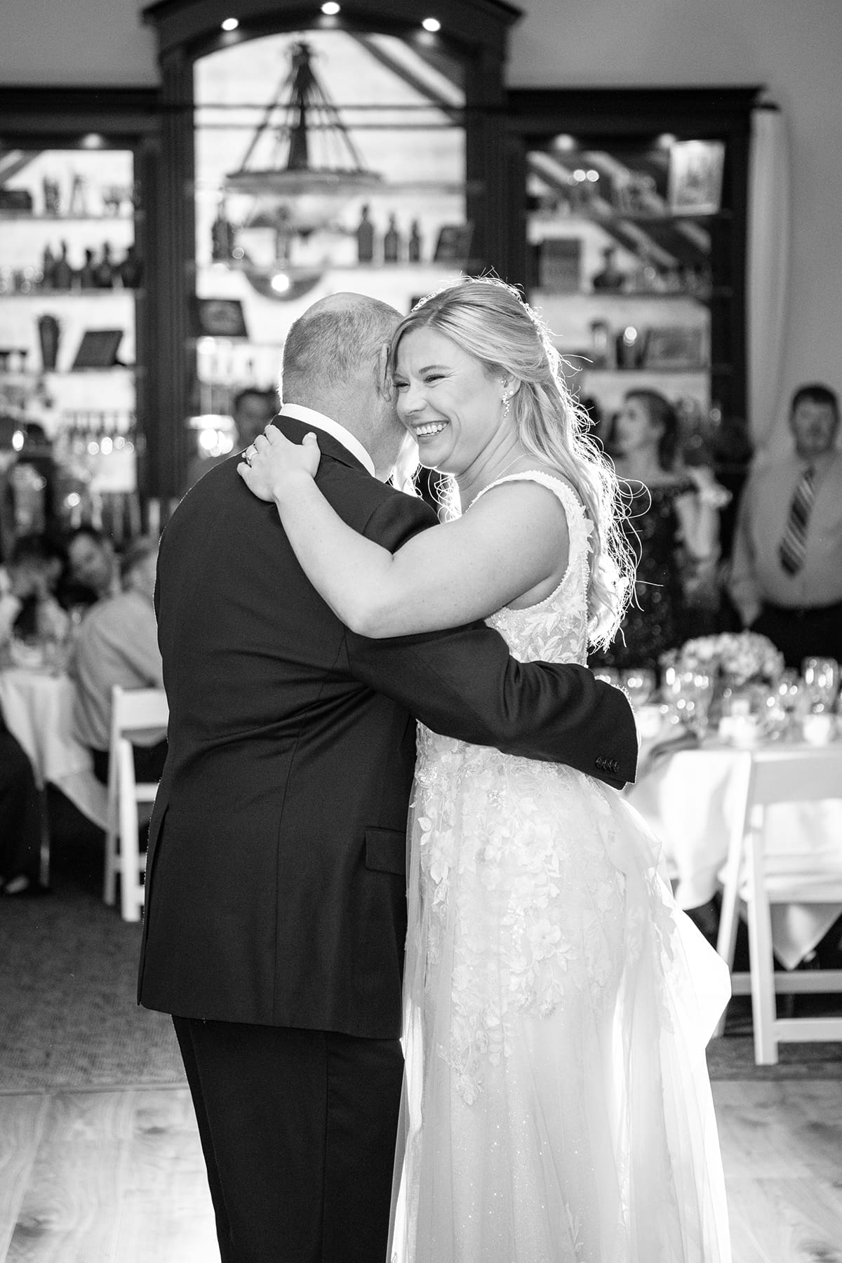 Father and daughter dance at Wisconsin wedding reception 