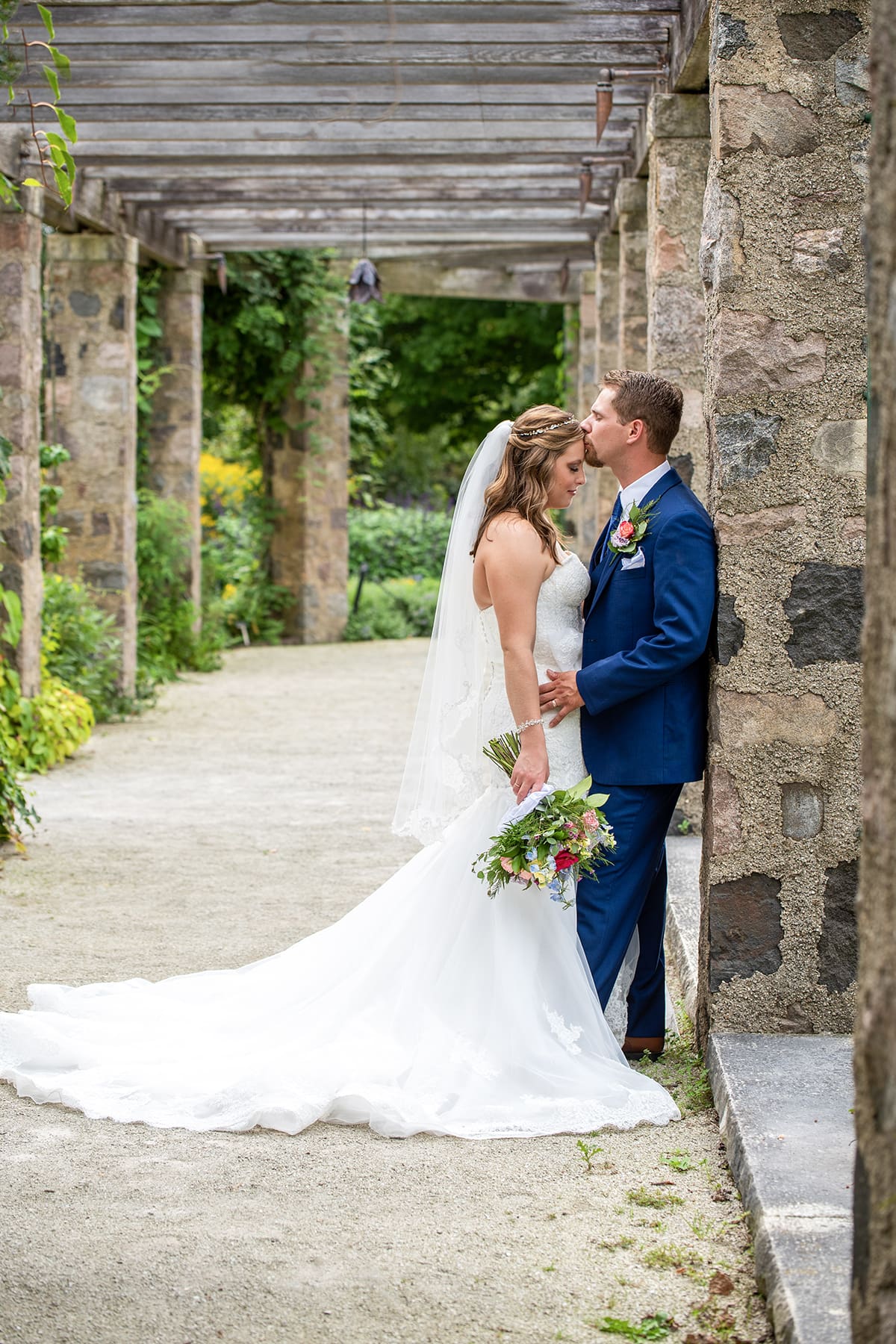 Timeless couples portraits surrounded by florals at Boerner Botanical Gardens wedding venue