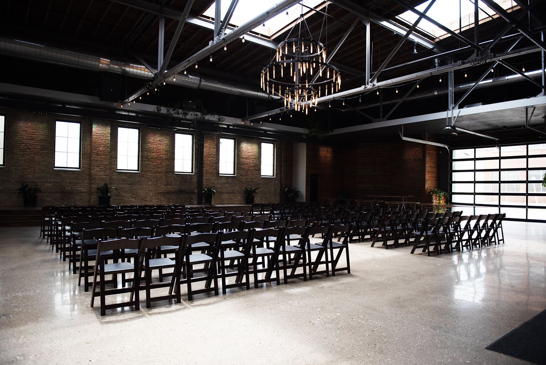 Ceremony area set up at the Ivy House in Milwaukee