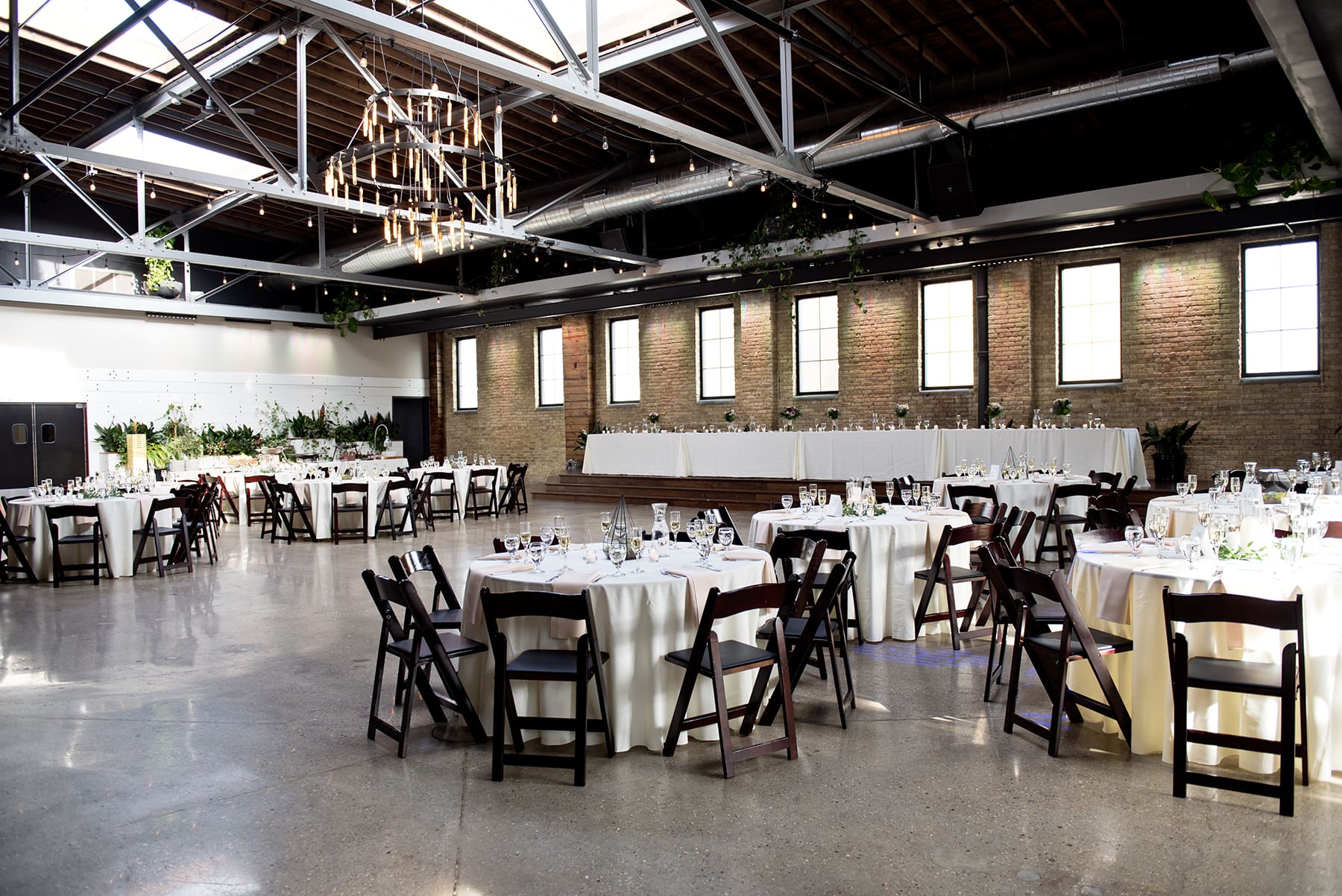 Wedding reception area styled at the Ivy House