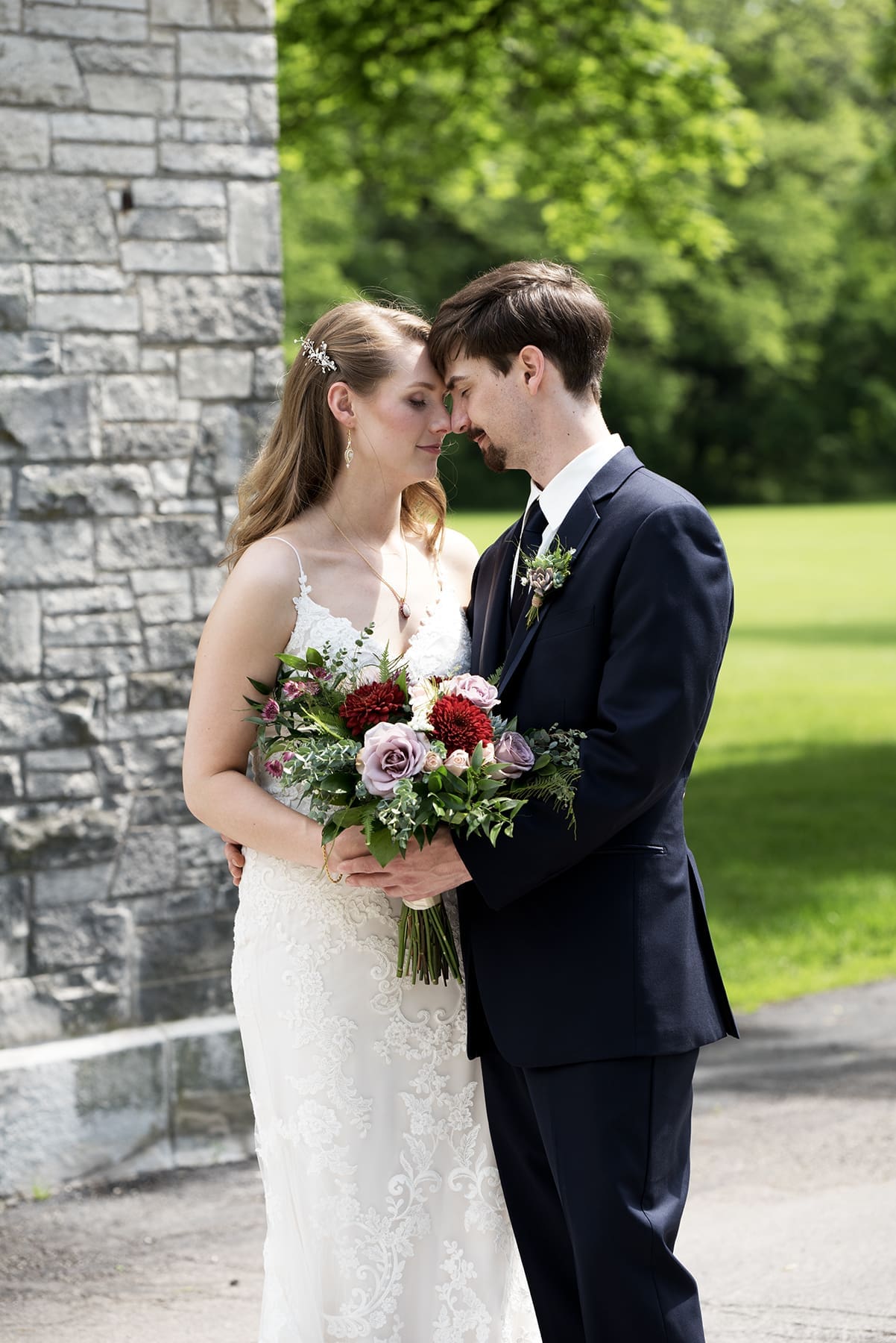 Milwaukee groom and bride sharing a moment 