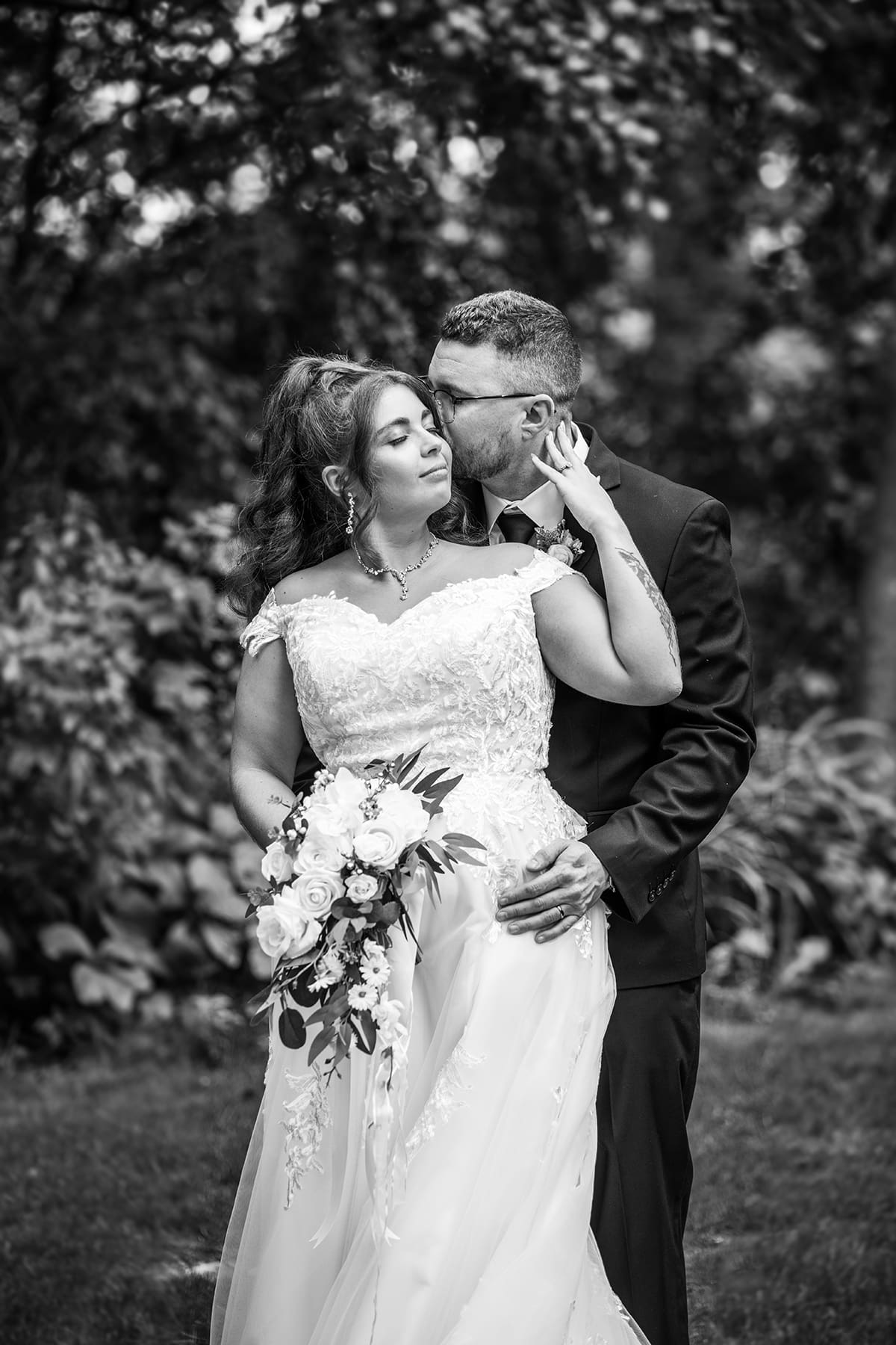 Oconomowoc bride and groom sharing a moment