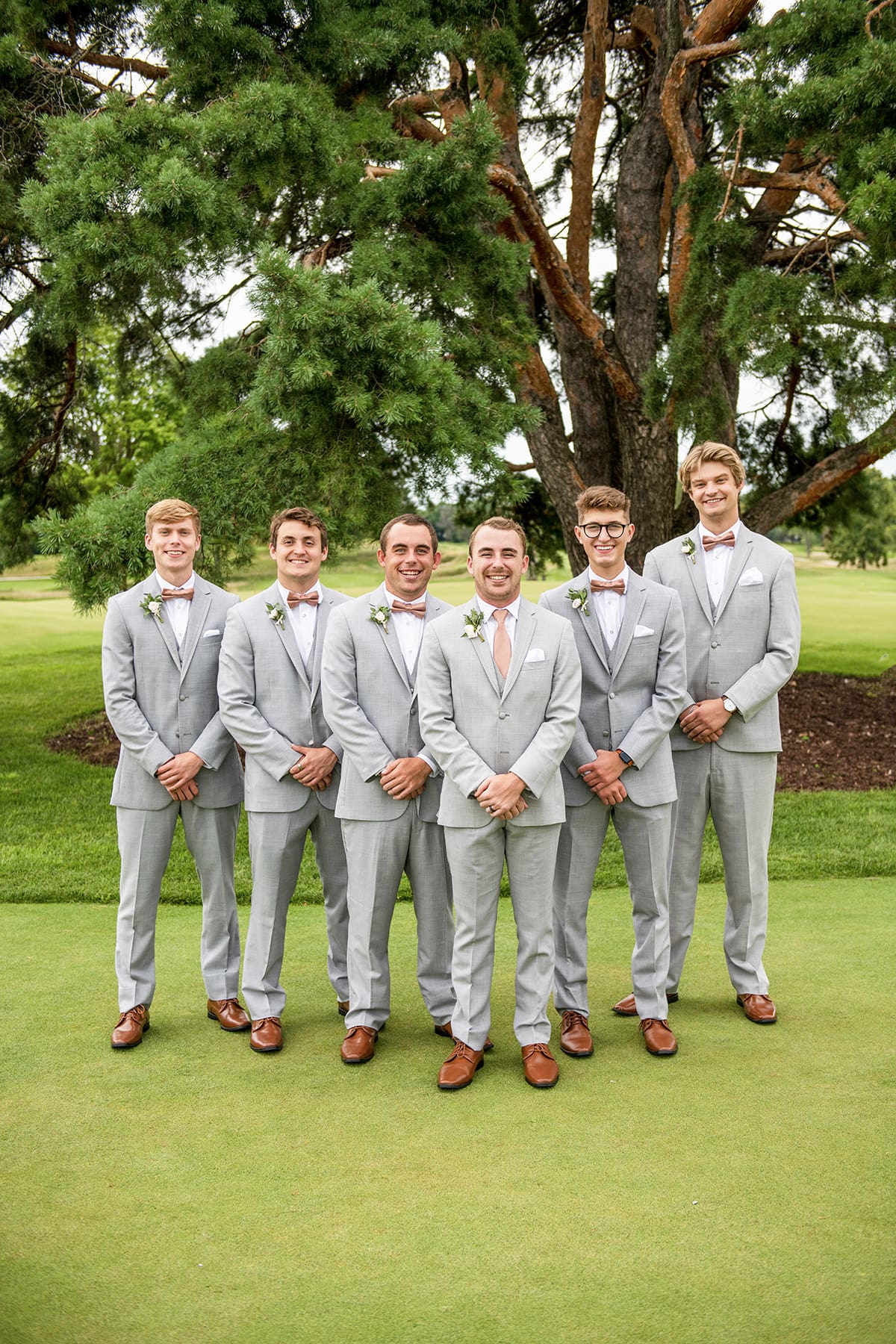 Groomsmen portrait at the 1896 Room wedding venue in Oconomowoc