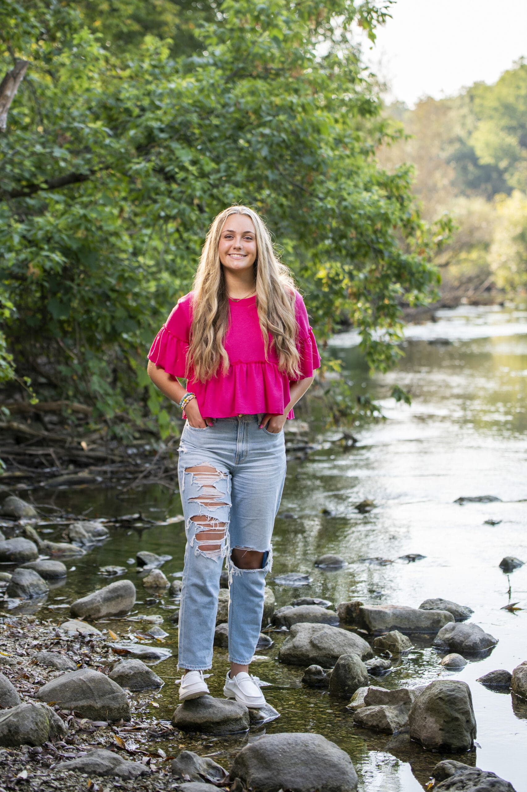 Senior portrait session showcasing scenic senior portrait locations in Wisconsin
