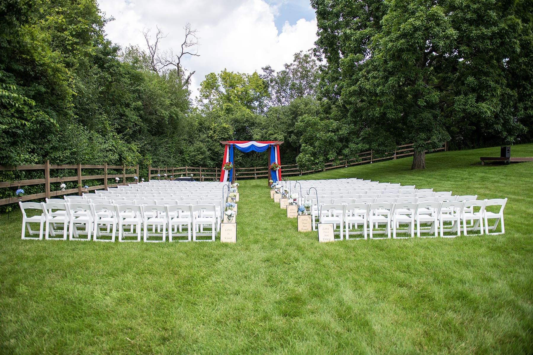 Ceremony space at Rustic Manor 1848, a charming Southeast Wisconsin wedding venue