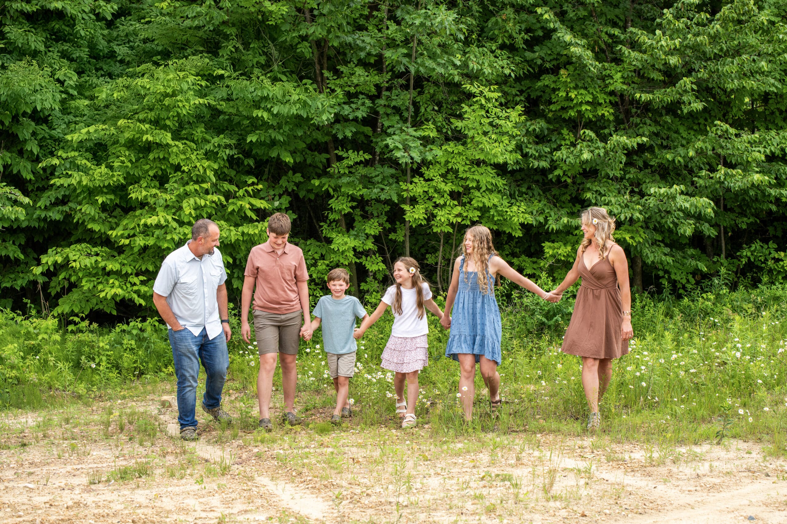Coordinated family outfits featured as part of Wisconsin family photography tips