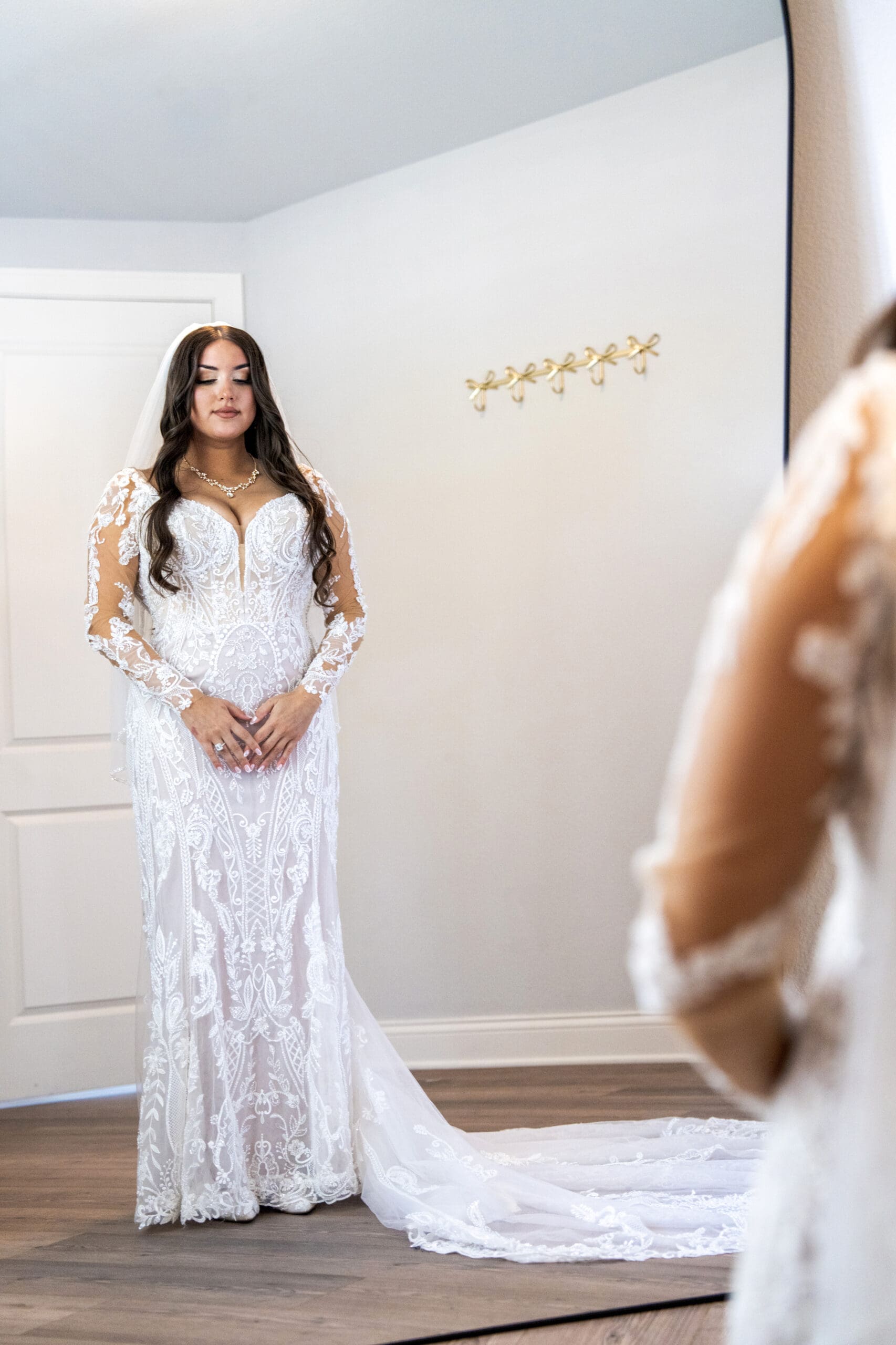 Natural light wedding portrait at Lilac Acres wedding venue in Wisconsin