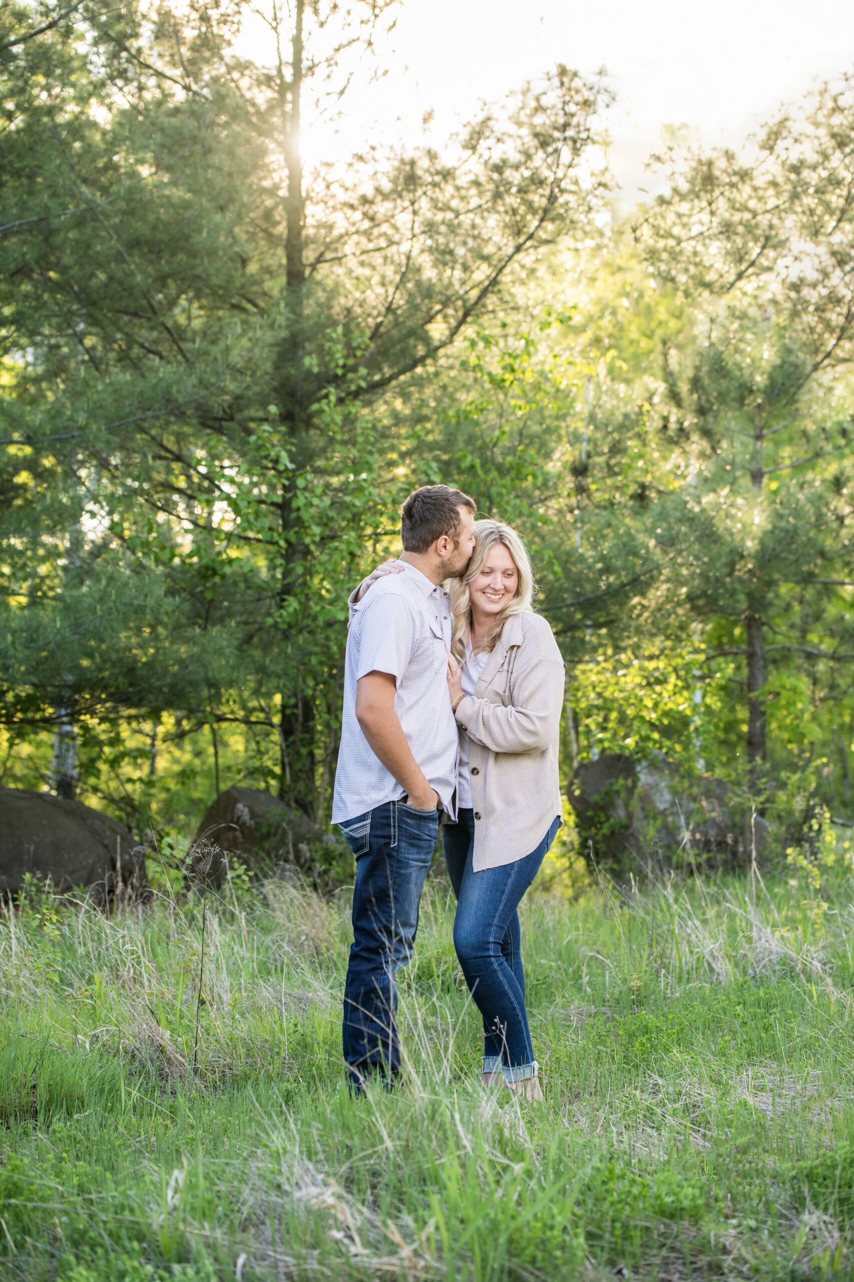 Soft, romantic engagement photo taken in Waukesha County