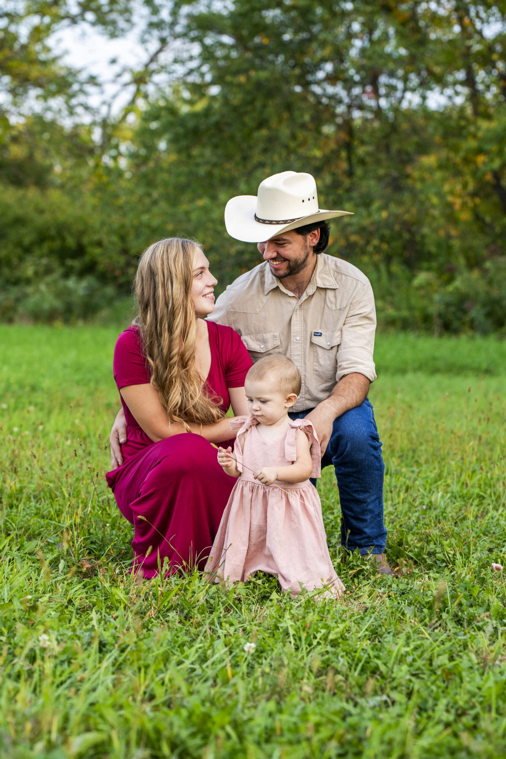 Waukesha family interacting with each other during family portait session.
